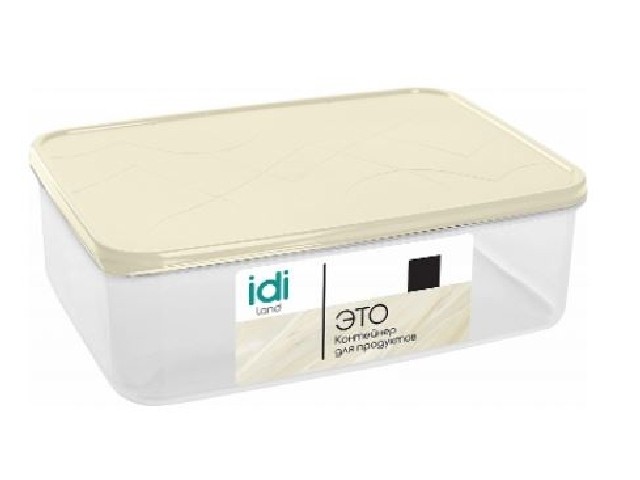 Контейнер для продуктов Modena прямоугольный 1,0л с гибкой крышкой (светло-бежевый)